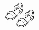 Sandals Coloring Drawing Shoes Draw Colouring Sketch Pages Flops Flip Templates Color Drawings Kids Clothes Sketchite Printable sketch template