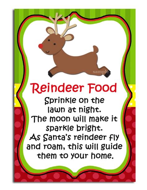 reindeer food printable labels instant