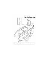 Coloring Hh Letter Printable Pages Helicopter sketch template