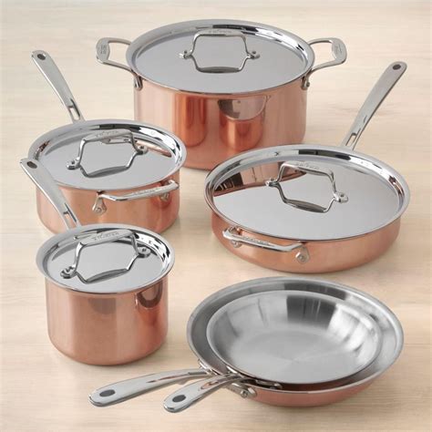 clad  copper  piece cookware set williams sonoma ca cookware set copper cookware