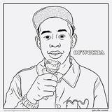 Coloring Rapper Durk Crafter sketch template