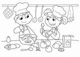 Ciasta Pieczenie Kolorowanka Ciasto Kuchni Obrazek Druku Rysunek Dużo Pachnące Przedstawia że Zamierzają Upiec Którzy Bardzo Widać Produktów Dziewczynkę Chłopczyka sketch template