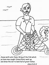 Fishermen Disciples Fishing Fishers Coloringpagebook sketch template