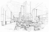 Lobby Skizzieren Innenarchitektur Schwarzweiss Binnenlandse Binnenlands sketch template