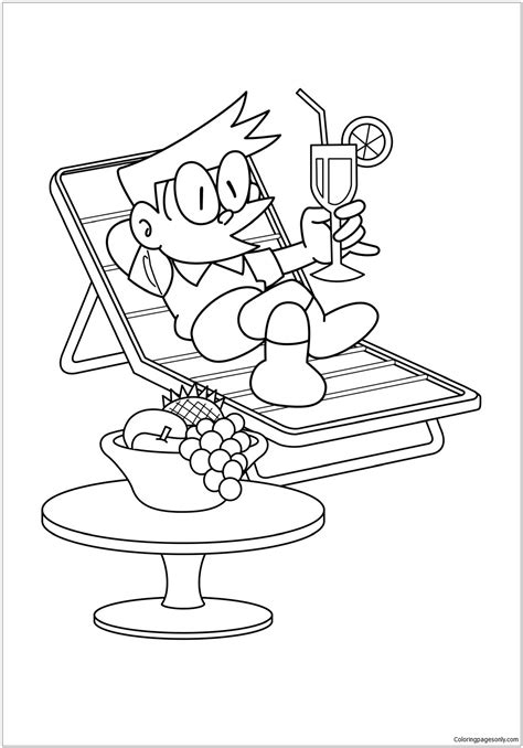 suneo  relaxing coloring page  printable coloring pages