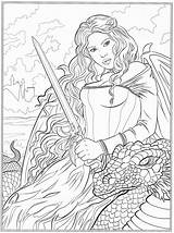 Coloring Pages Vampire Fantasy Adults Adult Fairy Books Dragon Book Colouring Dark Printable Gothic Sheets Color Print Amazon Lineart Selina sketch template