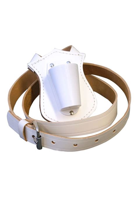 single white leather belt