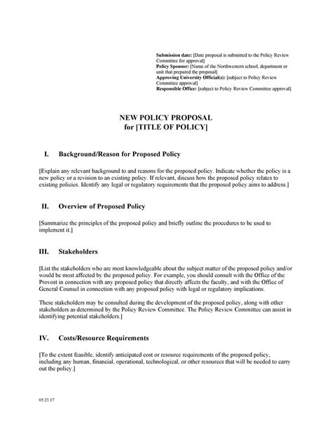 policy change proposal template