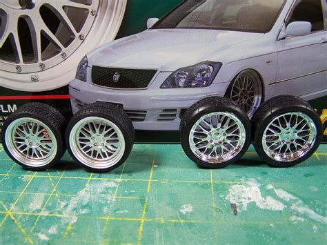 aoshima 20 bbs lm wheel and tire set car kit news