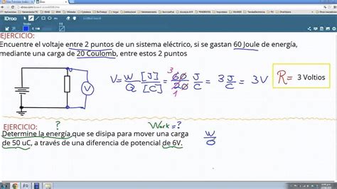 ejercicios de voltaje energia  carga youtube