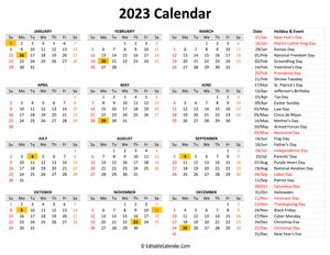 printable yearly calendars