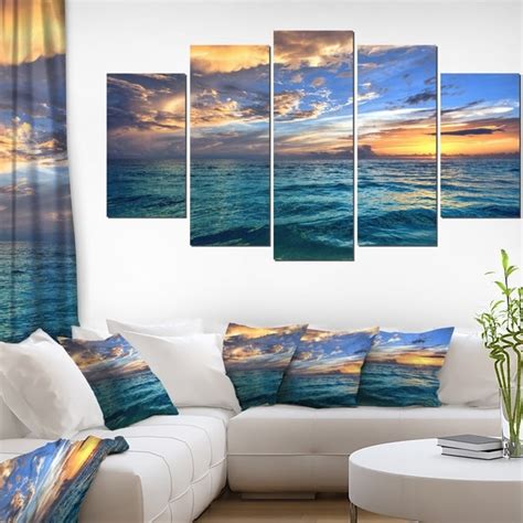 tropical beach  sunset oversized seashore beach canvas art print