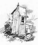 Outhouse Drawing Shed Getdrawings sketch template