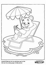 Coloring Pages Pool Bear Kidloland Chair Worksheets Printable sketch template