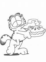 Garfield Riscos Gato Cheirando Hum Torta Handcraftguide Graciosos sketch template