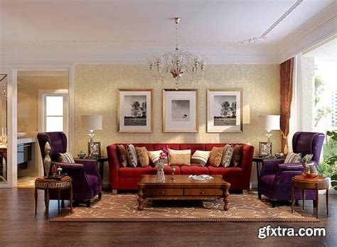 scene for 3ds max living room interior in classic style gfxtra