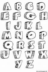 Letters Bubble Coloring Abc Graffiti Pages Alphabets Az Printable Book Print Color sketch template