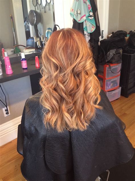 balayage natural red hair  highlights