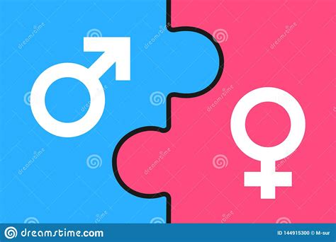 Puzzle Man And Woman Male And Female As Complementary