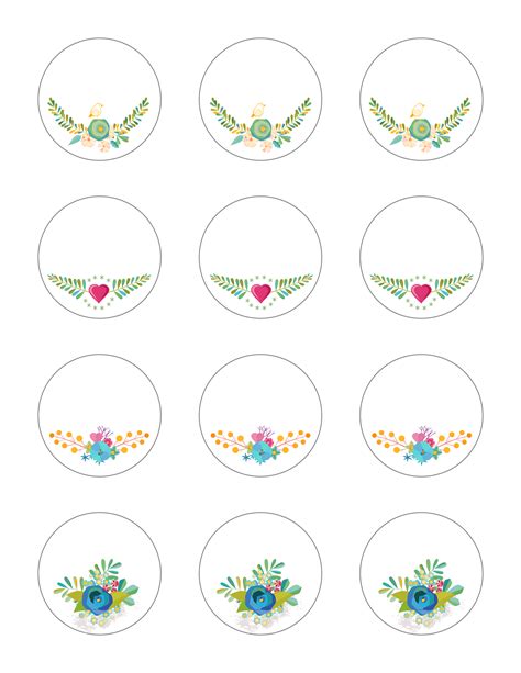 printable stickers spring time floral labels  graffical muse