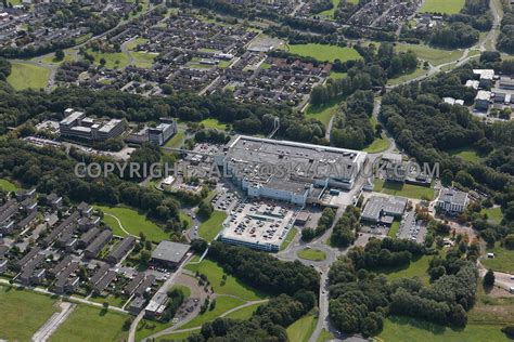 aerial photography  skelmersdale high level view   concourse shopping centre  offices