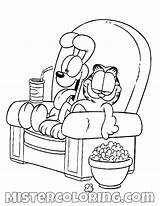 Garfield Odie Coloring Popcorn sketch template