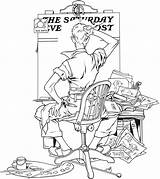 Coloring Rockwell Norman Pages Book Books Evening Dover Saturday Haven Creative Sheets Post Publications Doverpublications Adult Classics Colouring Welcome sketch template