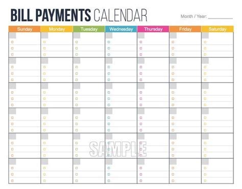 unique budget calendar printable  printable calendar monthly