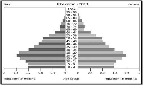 1 Population Pyramid Of Uzbekistan July 2013 Central Intelligence