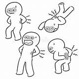 Backache Rugpijn Rückenschmerzen Mensen Kregen Vektorsatz Figur Zeichentrickfilm Dchen Nette sketch template