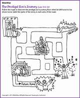 Prodigal Biblewise Maze Crafts Parable Messy Stories Ks1 Korner Heals Lame Verloren Zoon sketch template