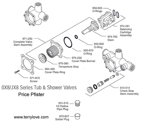 price pfister shower valve schematic