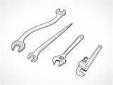 Wrench Set Vector Eps Psdcovers 8k Spanner Wrenches sketch template