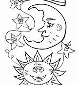 Moon Coloring Stars Crescent Pages Printable Number Getdrawings Getcolorings Sun Colorings Color sketch template