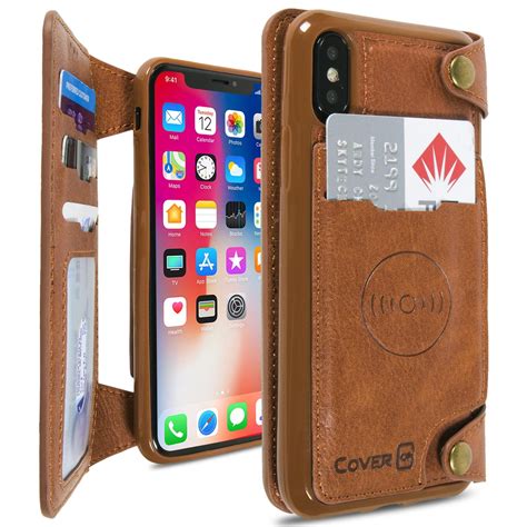 coveron apple iphone xs iphone    wallet case credit card holder magnetic car mount