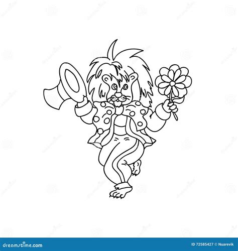 circus lion kids coloring page stock illustration illustration