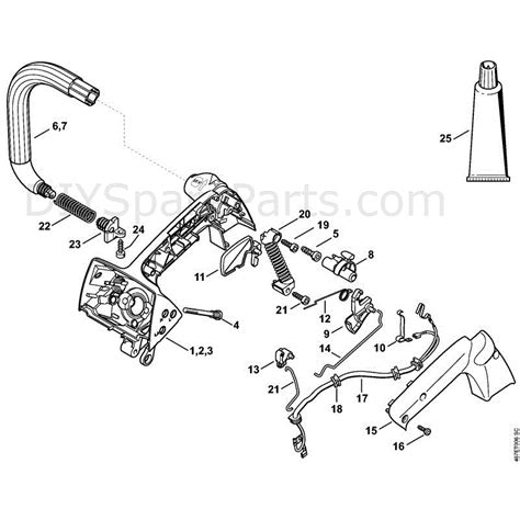 stihl ms  chainsaw ms   parts diagram mst  handle housing