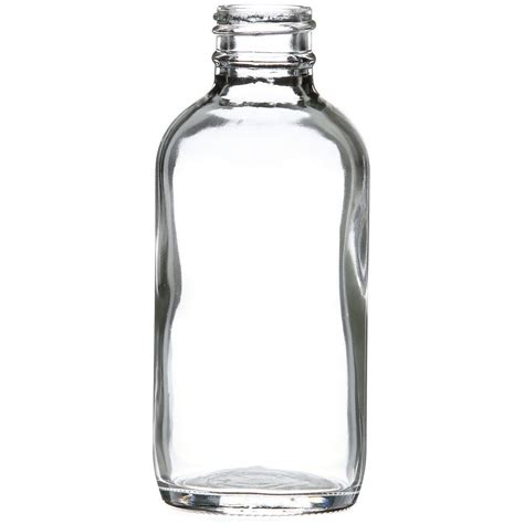 4 Oz Clear Glass Boston Round Bottle 24 400 Neck Finish