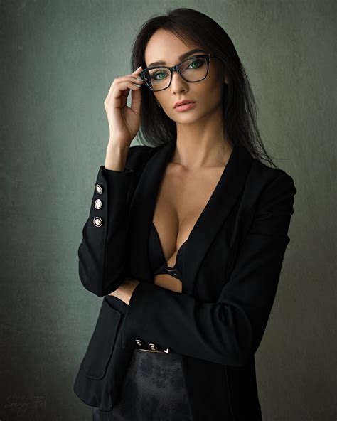 wallpaper model cleavage women with glasses boobs