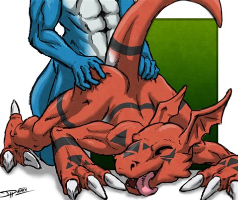 rule 34 all fours anal anal sex anthro border closed eyes digimon