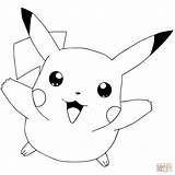 Coloring Pikachu Pages Cute Print sketch template