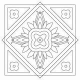 Mandala Square Coloring Pages Printable Mandalas Color Drawing sketch template