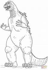 Godzilla Coloring Dinosaur Jinni sketch template
