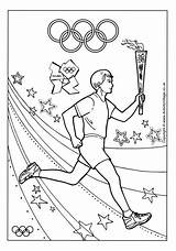 Colouring Olympic Exciting Torch Choose Board sketch template