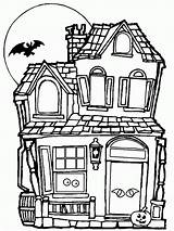 Halloween Coloring House Pages Haunted Spooky Mansion Castle Scary Drawing Color Print Printable Creepy Moon Kids Houses Clipart Happy Big sketch template