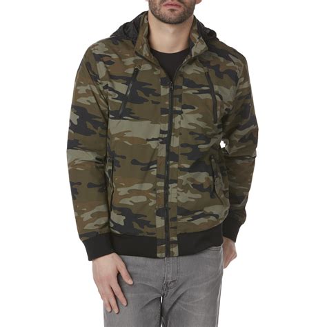 basic editions mens windbreaker jacket camouflage