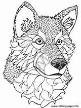 Wolf Coloring Pages Tribal Color Printable Getcolorings Howling sketch template
