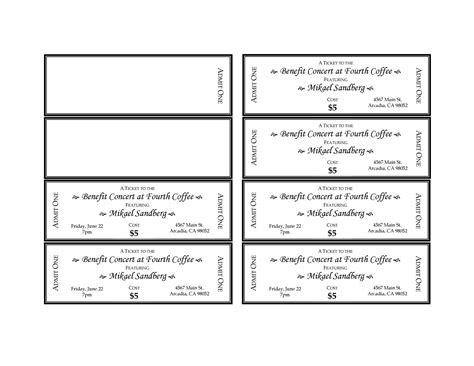 raffle ticket template printable