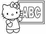 Kitty Hello Teacher Coloring Pages sketch template