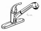 Faucet Kitchen Drawing Pull Template Coloring Guillens Sketch sketch template